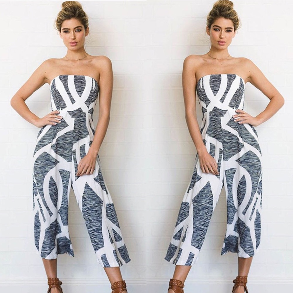 Blue & White Jumpsuit